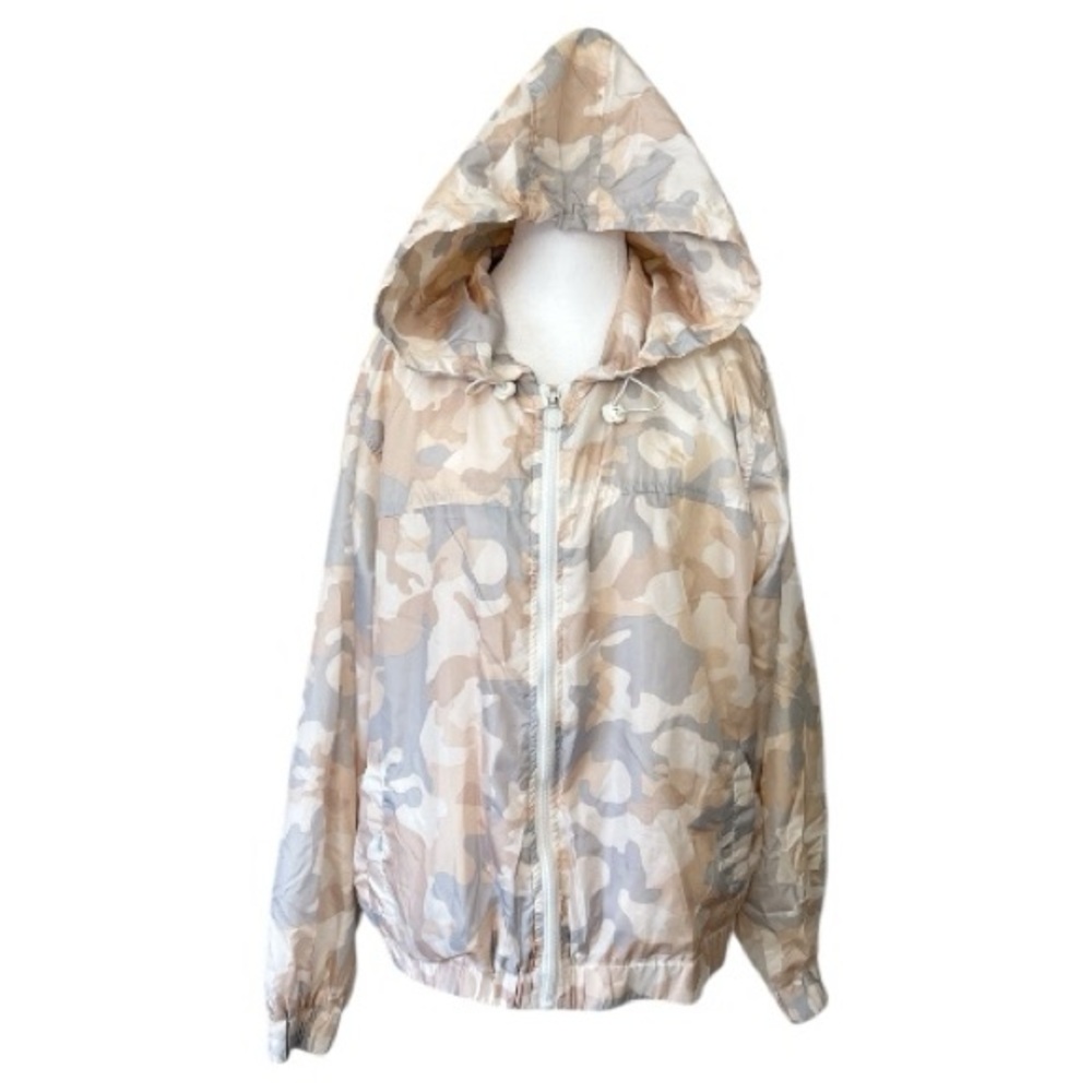 Olive & Oak Camo Hooded Windbreaker Jacket Women’s Size Large - Picture 3 of 6